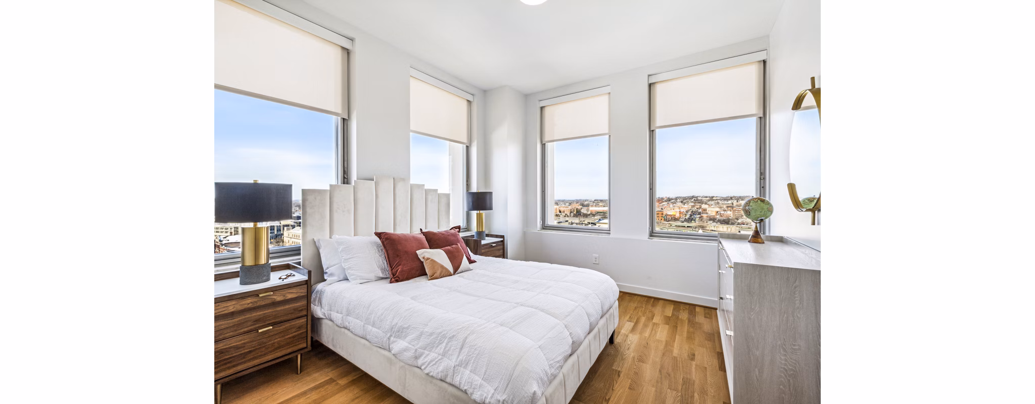 bedroom at The Treasury Apartments