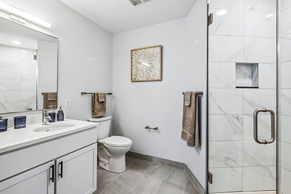 bathroom at The Treasury Apartments