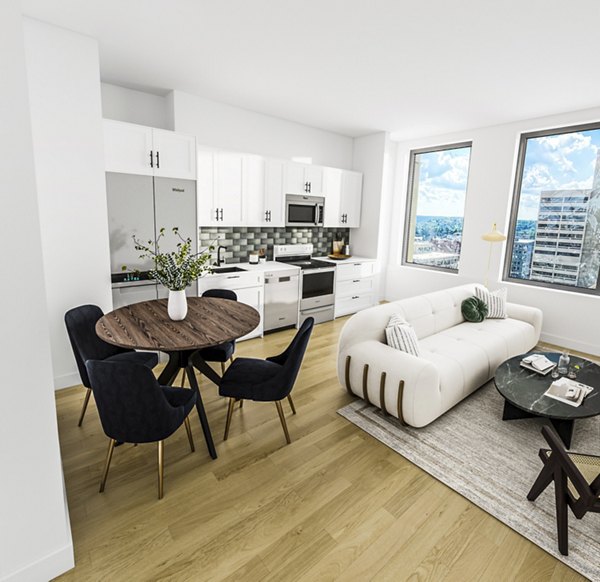 dining and living room at The Treasury Apartments