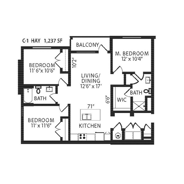 Hay floor plan at FarmHaus Apartments
