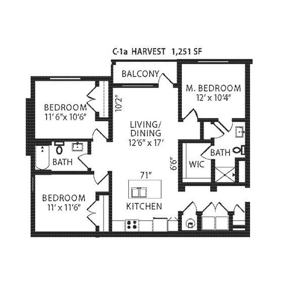 Harvest floor plan at FarmHaus Apartments