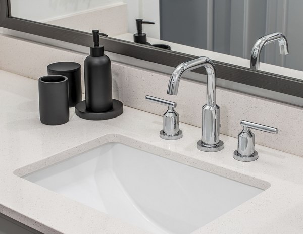 Bathroom featuring modern fixtures at Otis Apartments