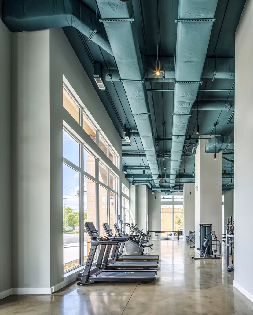 State-of-the-art fitness center with modern equipment at Otis Apartments