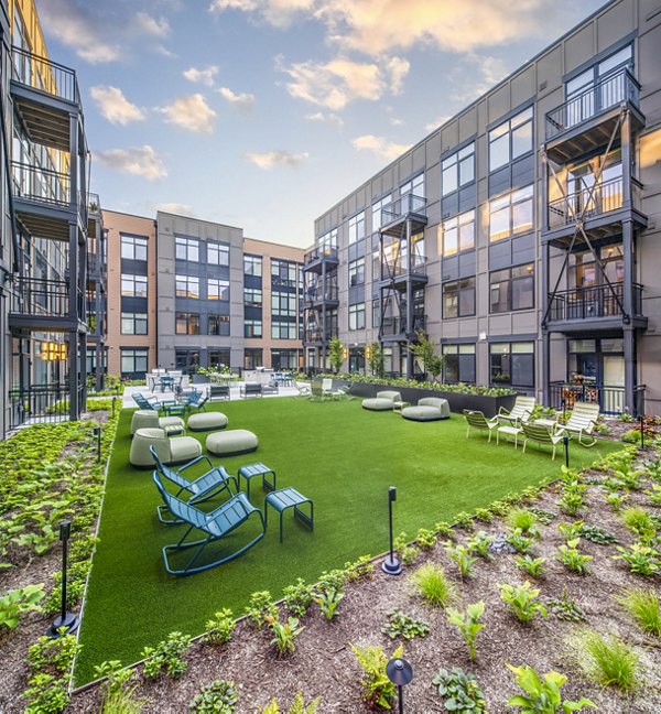 patio courtyard at Otis Apartments