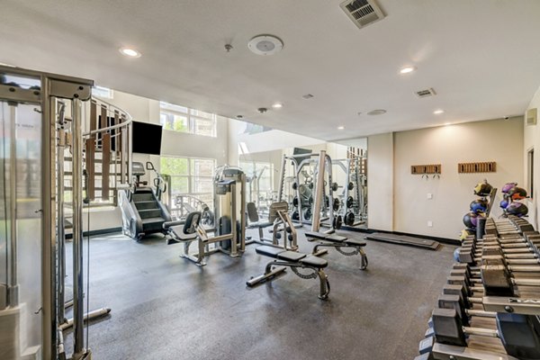 State-of-the-art fitness center with modern equipment at Heights at Interlocken Apartments