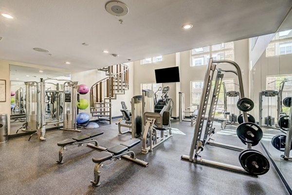 State-of-the-art fitness center with modern equipment at Heights at Interlocken Apartments