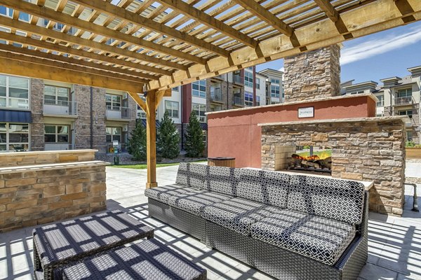 fire pit at Heights at Interlocken Apartments