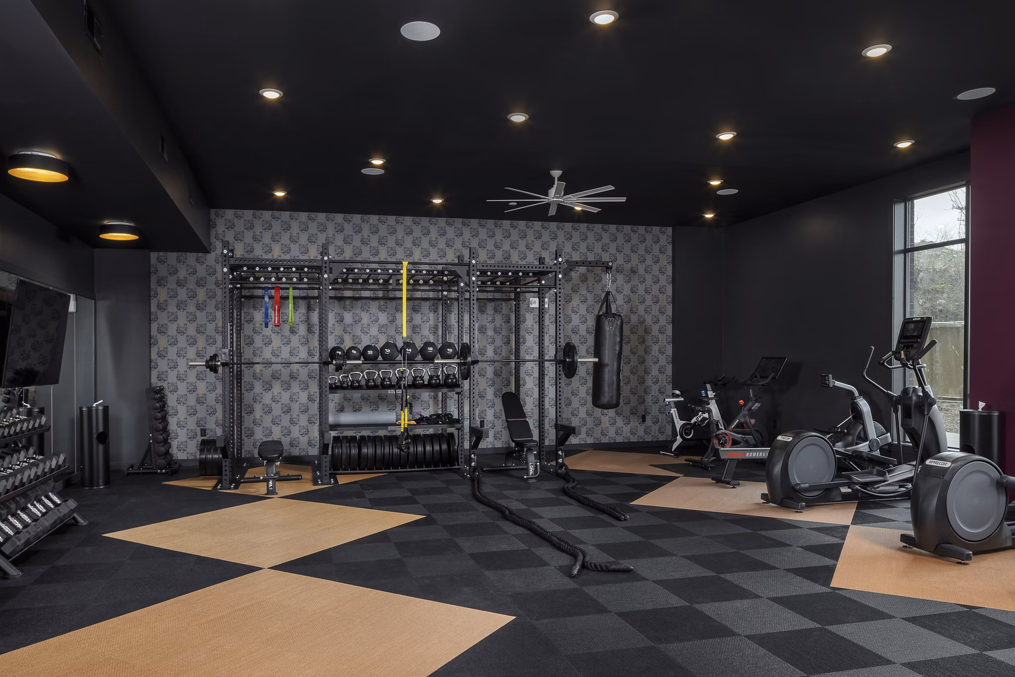 Fitness center equipped with modern machines at Broadstone Centennial Apartments