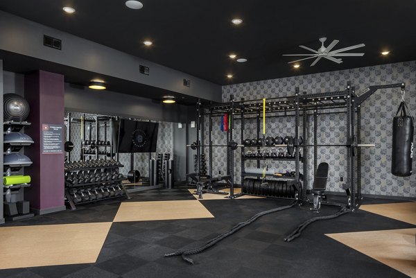 State-of-the-art fitness center at Broadstone Centennial Apartments with modern equipment and spacious workout areas