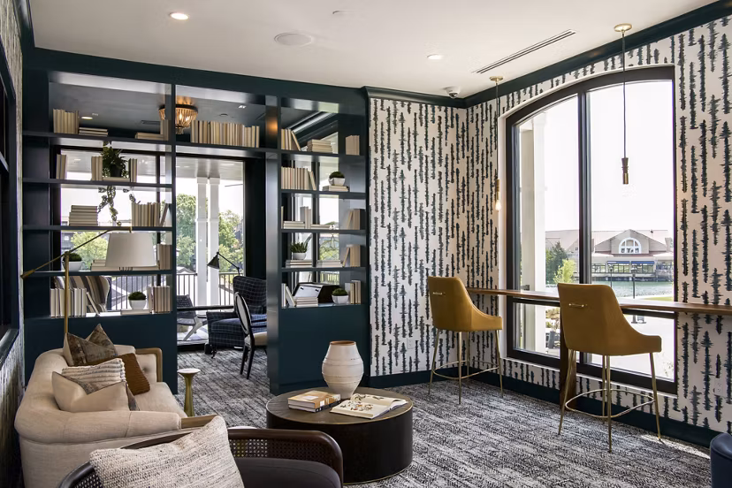 Elegant clubhouse with modern design at Novel University Place Apartments