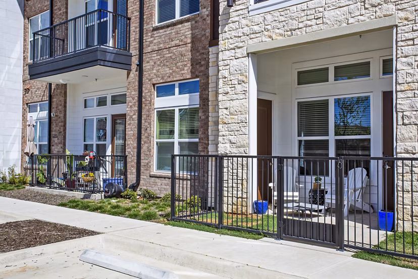 Modern patio with stylish outdoor seating at McKinney Terrace Apartments