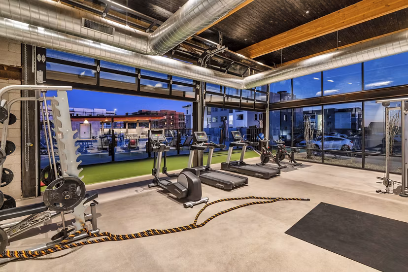 fitness center at The Premiere at Eastmark Apartments