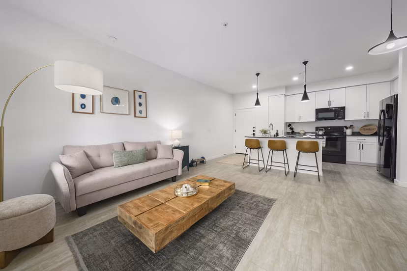 living room at The Premiere at Eastmark Apartments