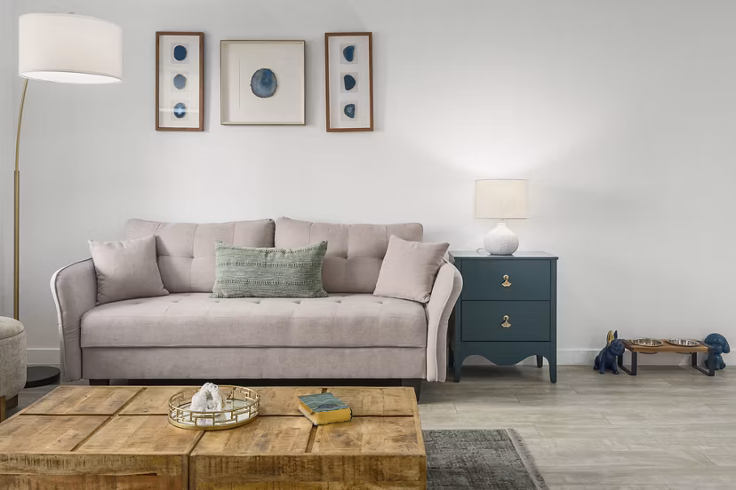 living room at The Premiere at Eastmark Apartments