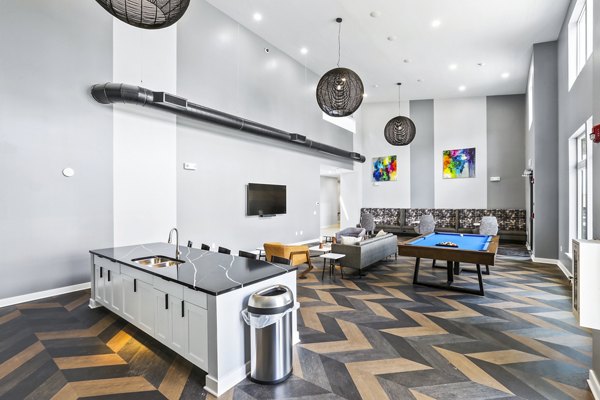 clubhouse game room at Felson Apartments