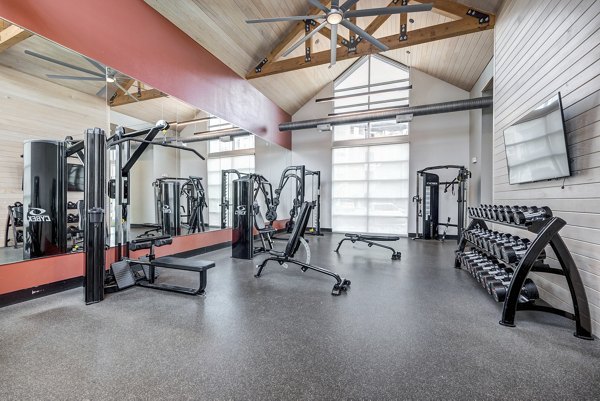 Fitness center with modern equipment at Parkside at Round Rock Apartments