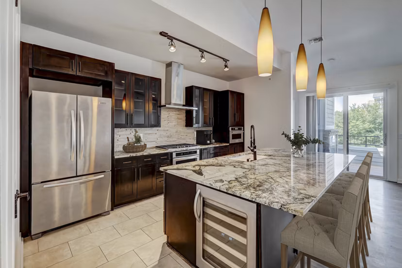 kitchen at The Trails at Timberline Apartments 
