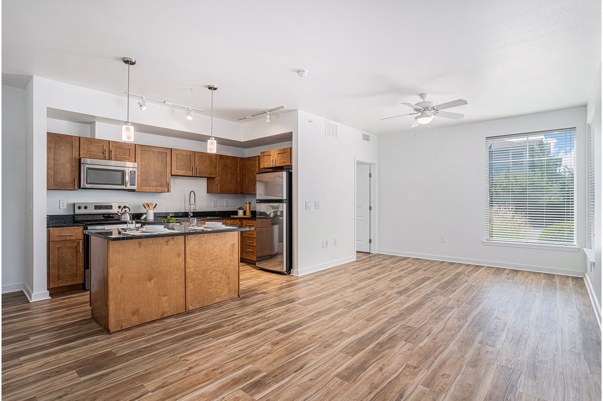 living room at The Trails at Timberline Apartments 