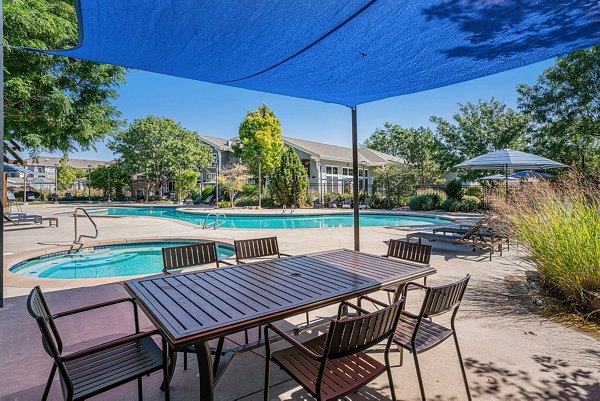 grill area at The Trails at Timberline Apartments 