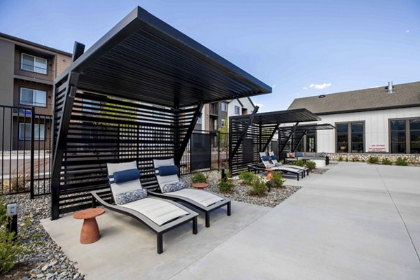 pool patio at Outlook West Mesa Apartments