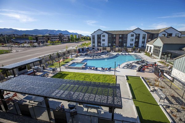 pool patio area at Outlook West Mesa Apartments