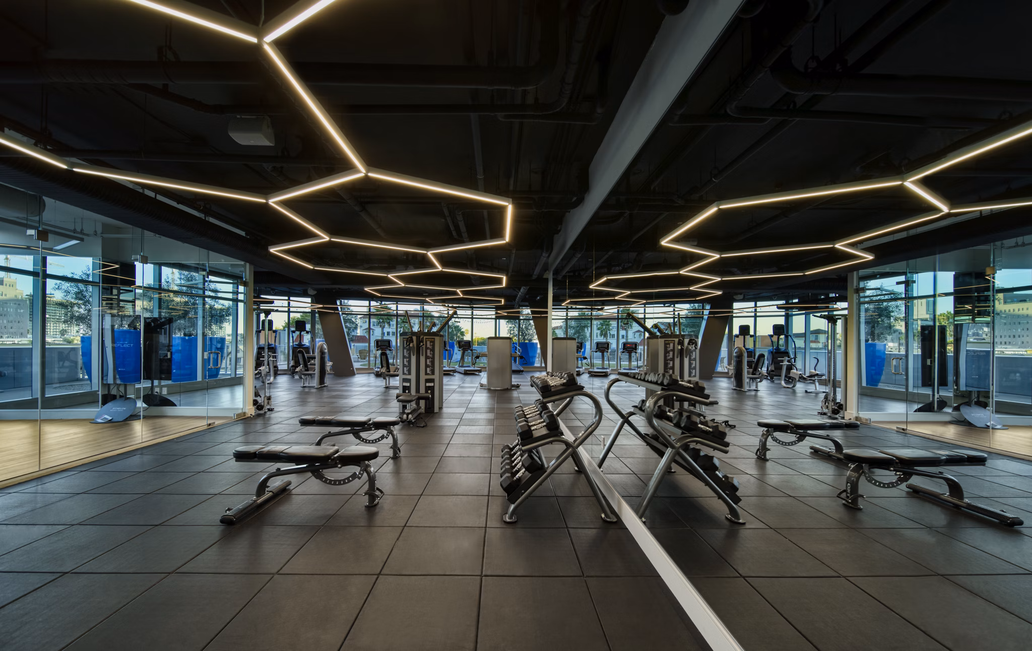 fitness center at Shoreline Gateway Apartments