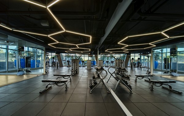 fitness center at Shoreline Gateway Apartments