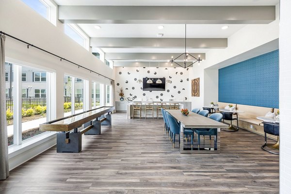 Stylish clubhouse lobby with modern decor at Ltd Med Center Apartments, a Greystar luxury community