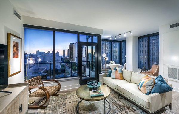 living room at Stanza Little Italy Apartments