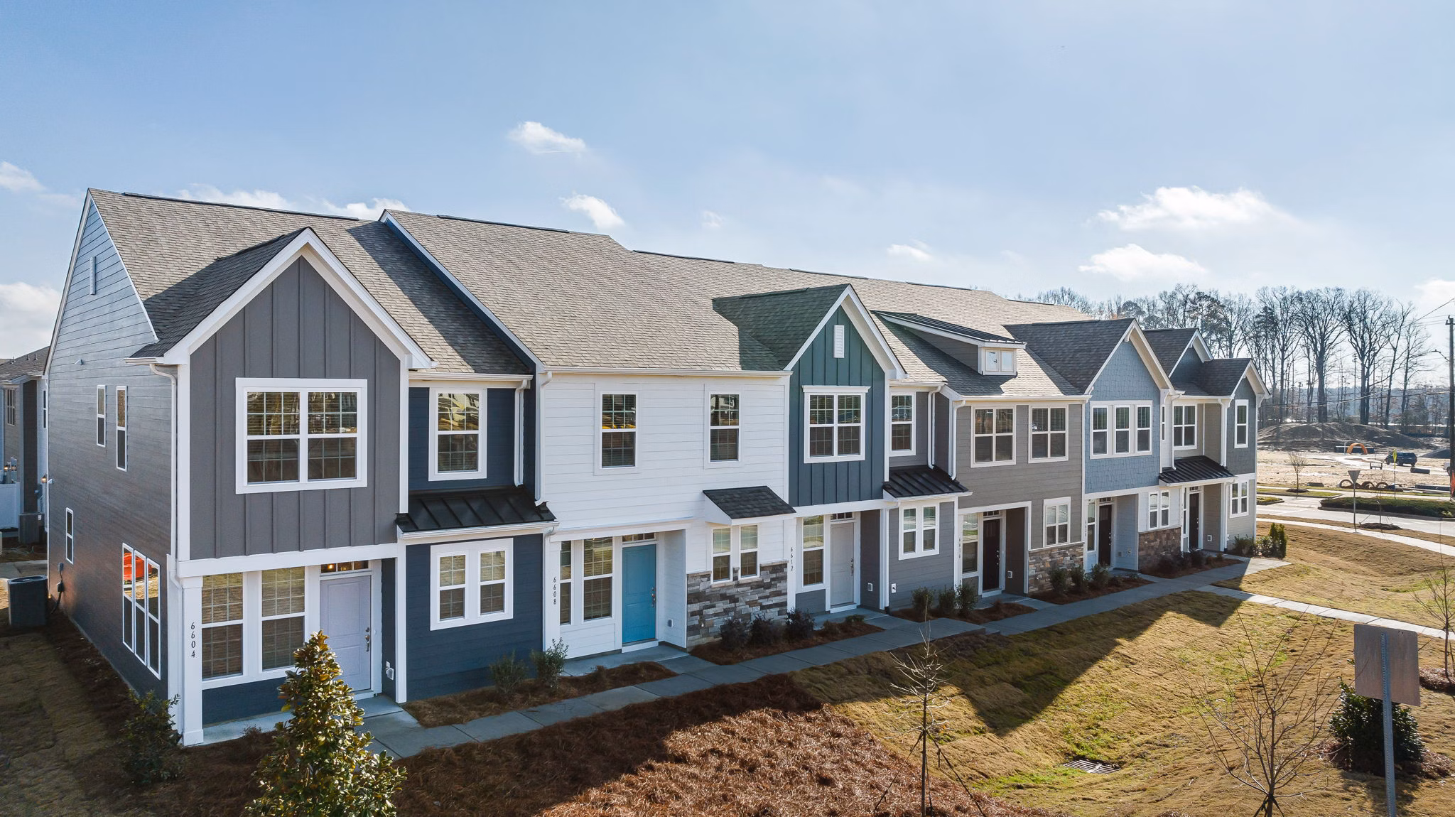 ABODE at Parkside: Contemporary apartment townhomes showcasing modern architecture
