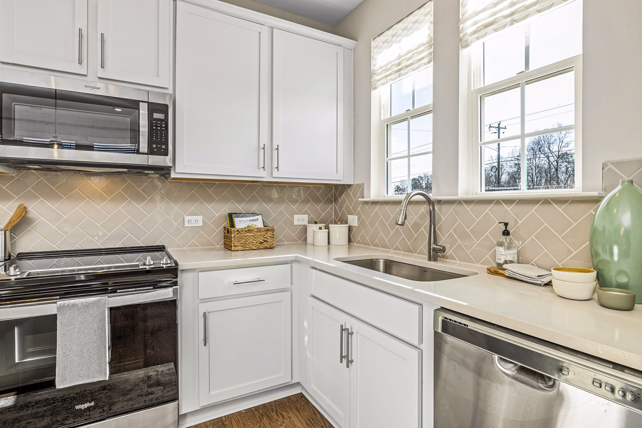 Spacious kitchen with modern appliances at ABODE at Parkside Apartment Townhomes