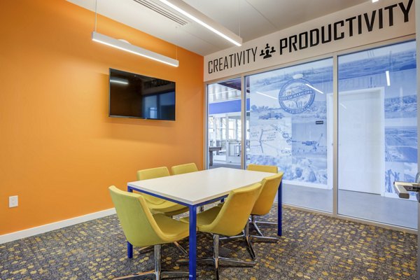 Modern meeting facility at FLATZ 520 Apartments featuring sleek design and advanced technology for luxury apartment residents