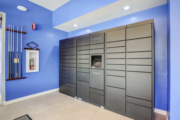 Secure parcel locker at FLATZ 520 Apartments for convenient package retrieval