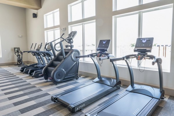 fitness center at Birchway Hudson Oaks Apartments