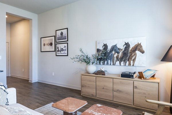 living room at Birchway Hudson Oaks Apartments