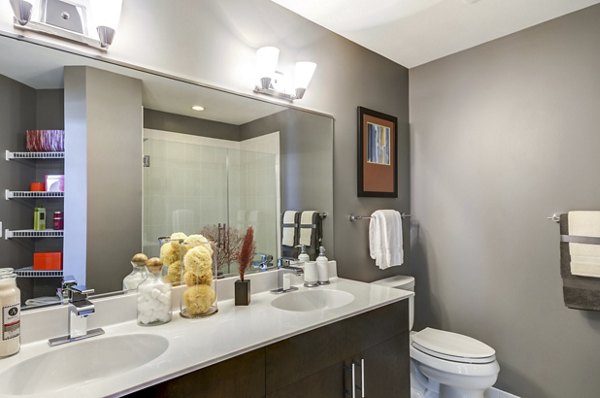 bathroom at The Avant at Reston Town Center Apartments 