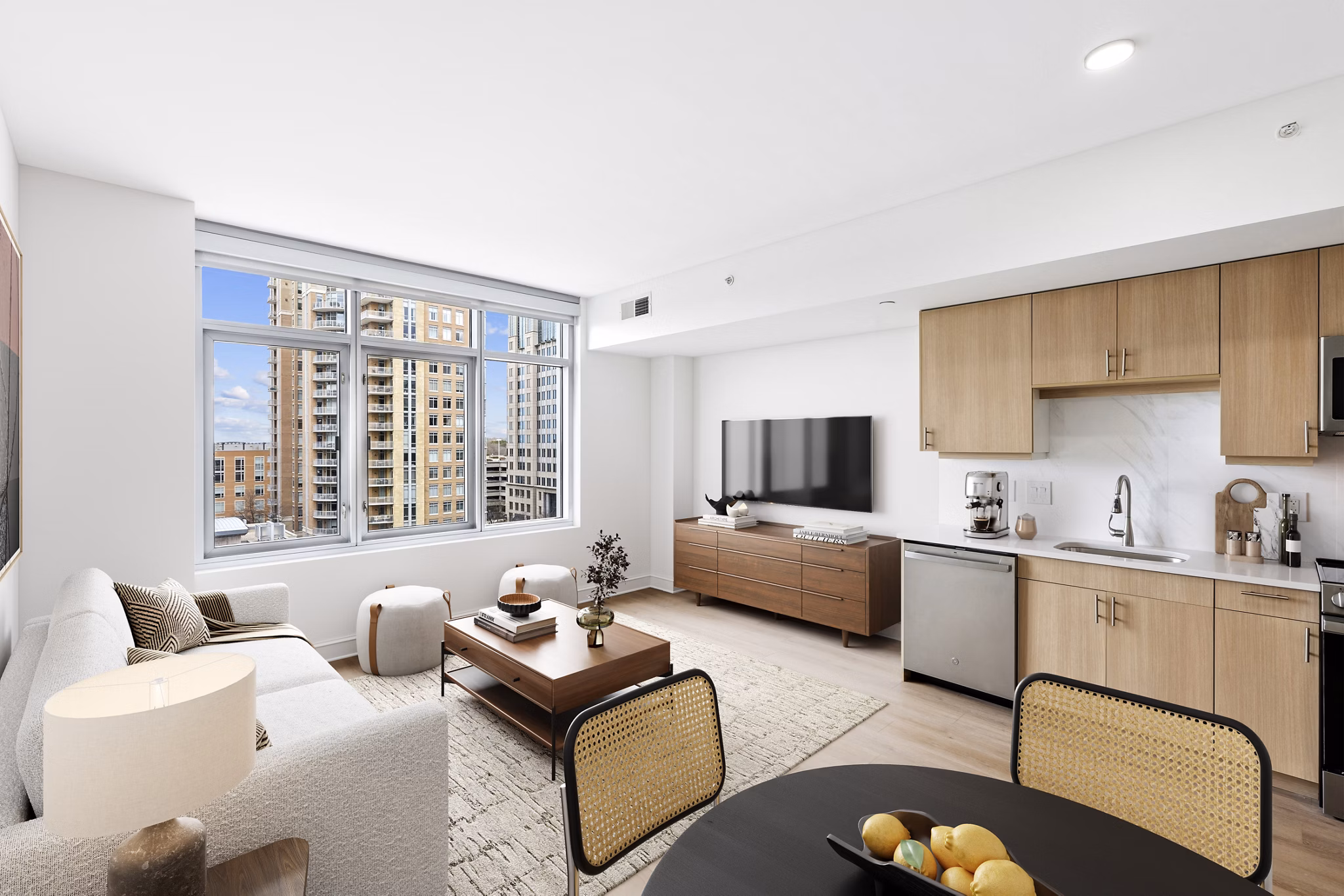 Living Room at The Avant at Reston Town Center Apartments