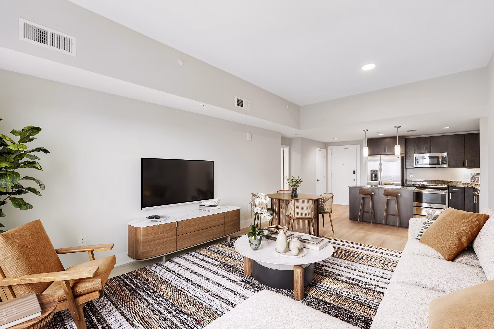 Living Room at The Avant at Reston Town Center Apartments