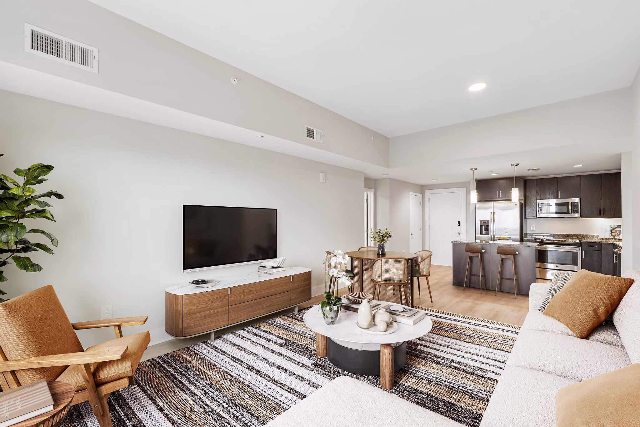 Living Room at The Avant at Reston Town Center Apartments