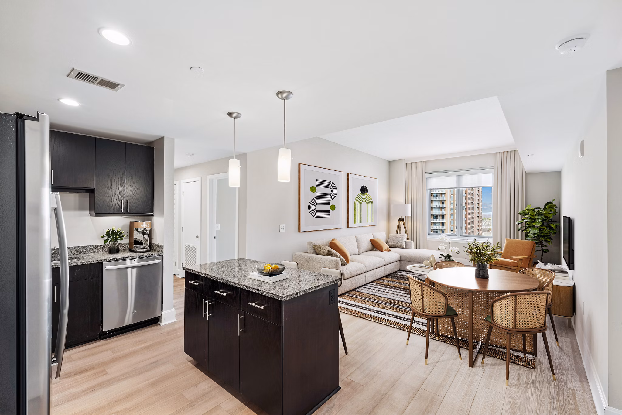 Living Room at The Avant at Reston Town Center Apartments