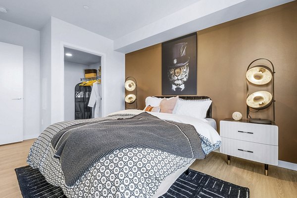Comfortable bedroom with elegant decor at Ion Town Center Apartments