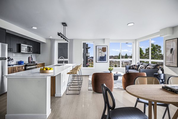 Dining room featuring modern decor and stylish lighting at Ion Town Center Apartments