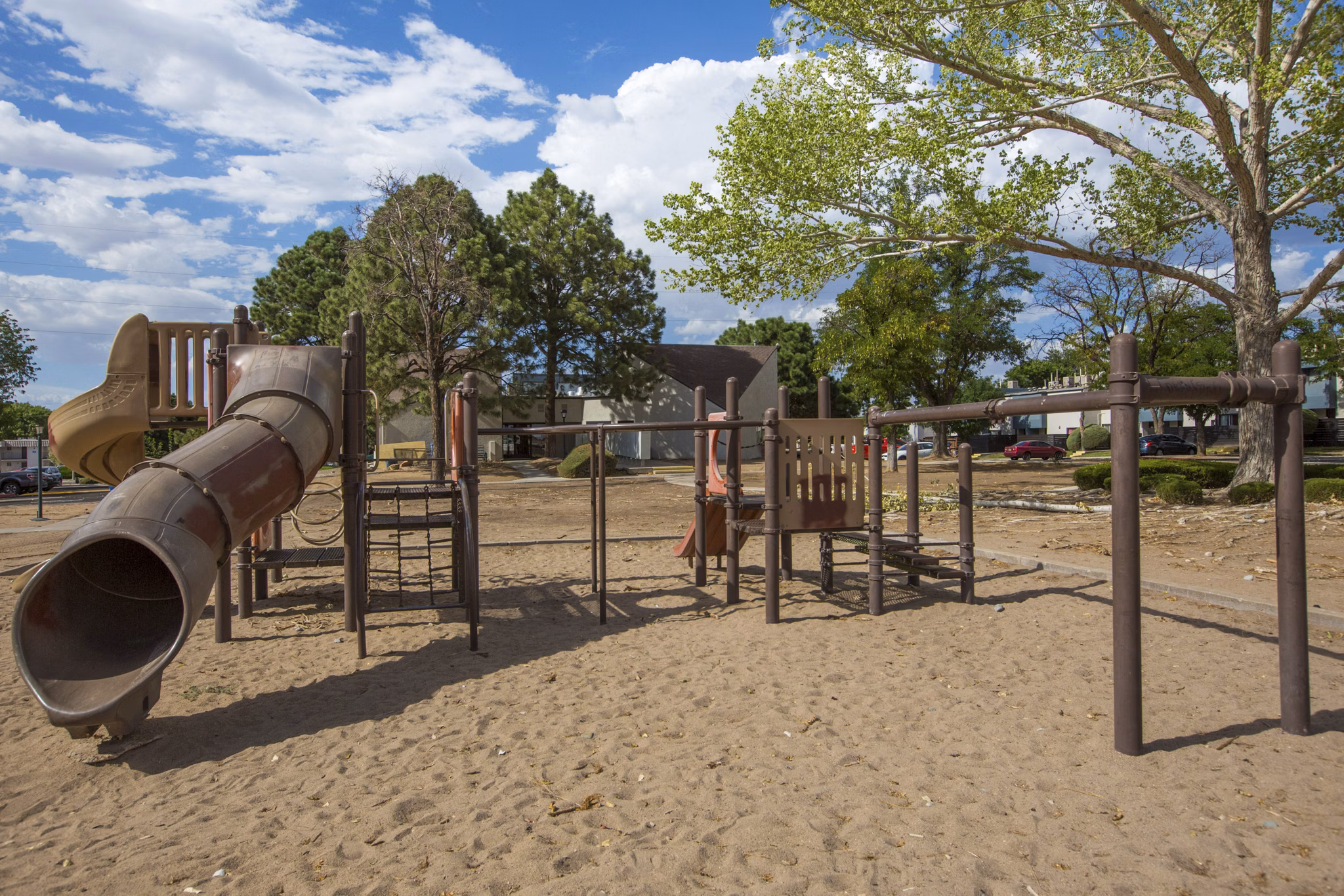Colorful playground at Sun Plaza Apartments offering fun outdoor activities for children