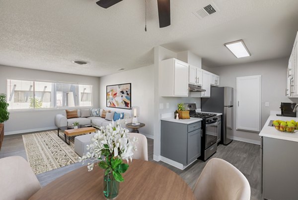 Elegant dining area with modern furnishings at Valley Apartments