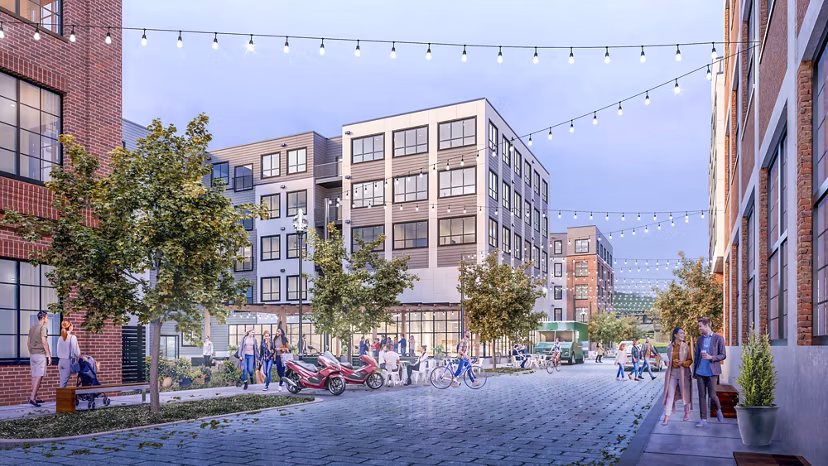 rendering at Brewers Block Apartments