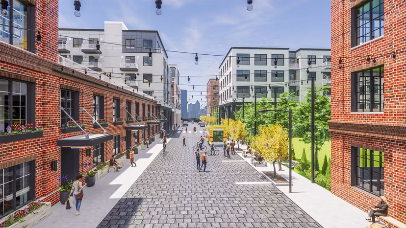 rendering at Brewers Block Apartments