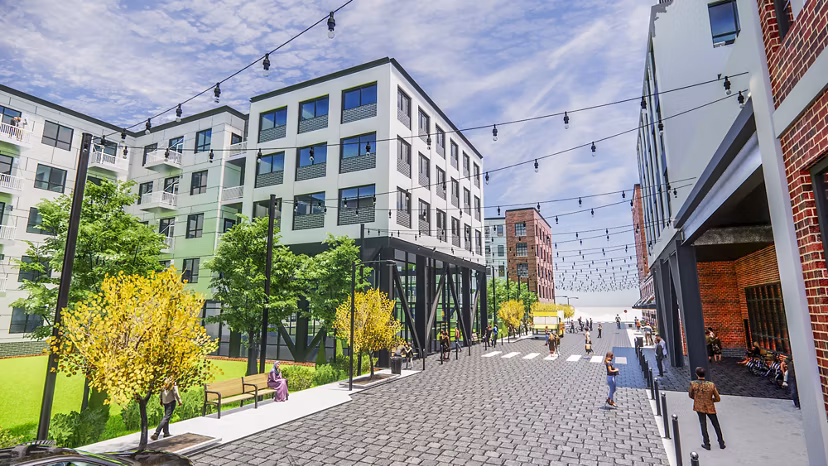 rendering at Brewers Block Apartments