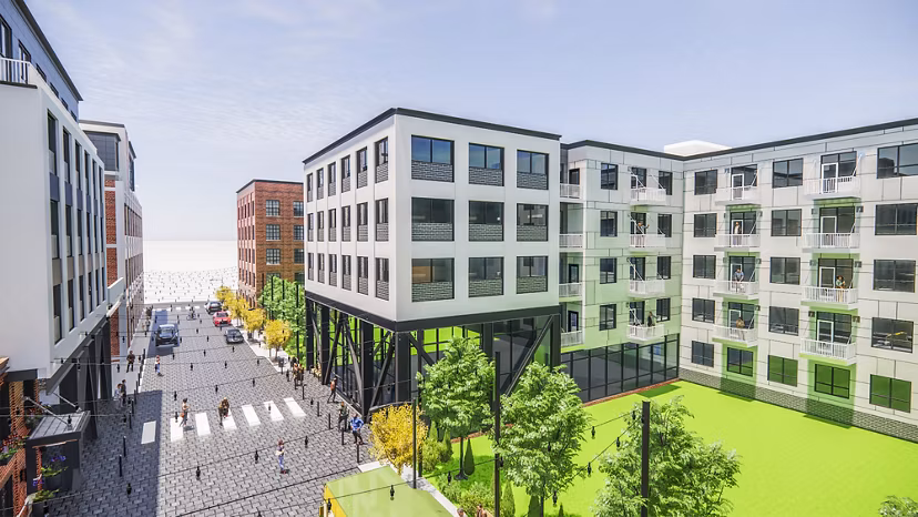 rendering at Brewers Block Apartments