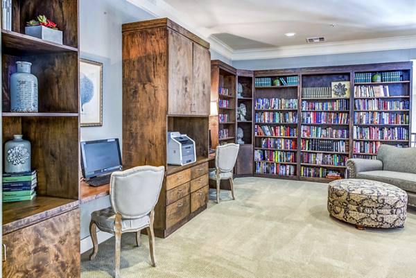 clubhouse library at The Laurel at Vintage Park Apartments