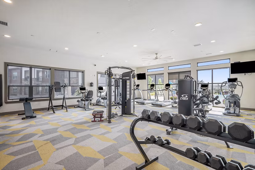fitness center at Highpoint Club Apartments